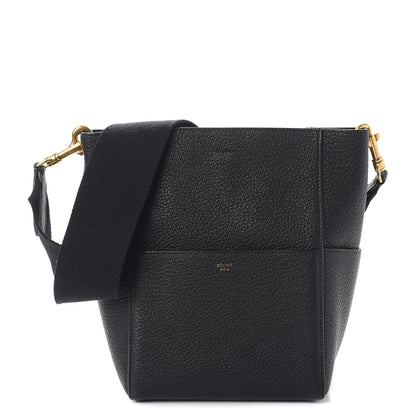 Celine Soft Grained Calfskin Sangle Bucket Bag Black 1 of 8