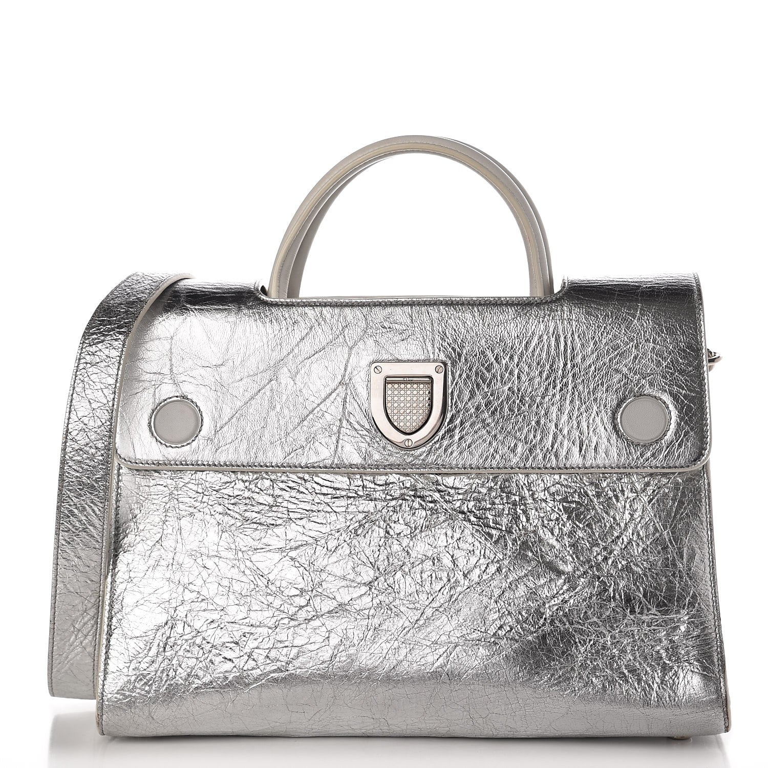 Christian Dior Metallic Calfskin Medium Diorever Flap Silver 1 of 10
