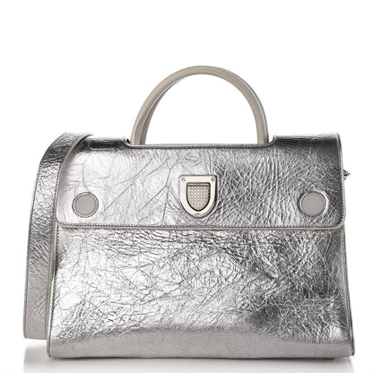 Christian Dior Metallic Calfskin Medium Diorever Flap Silver 1 of 10