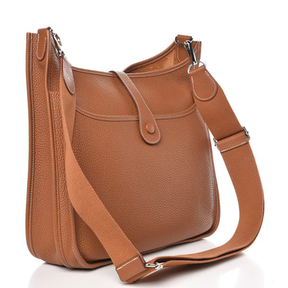 Hermes Taurillon Clemence Evelyne III GM Gold 3 of 11
