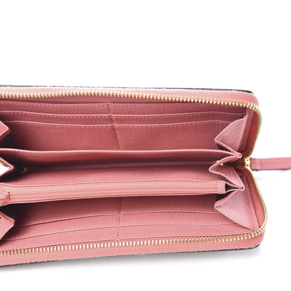 Gucci GG Supreme Monogram Embroidered Face Zip Around Wallet Pink 4 of 7