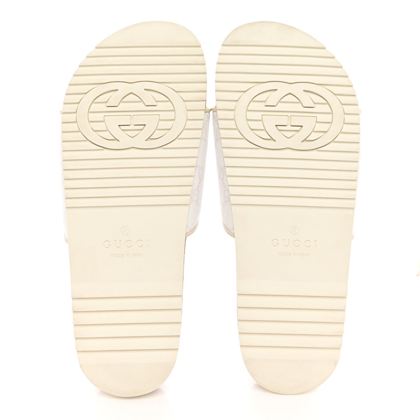 GG Supreme Monogram Demetra Mens Slide Sandals 10 White Mystic White