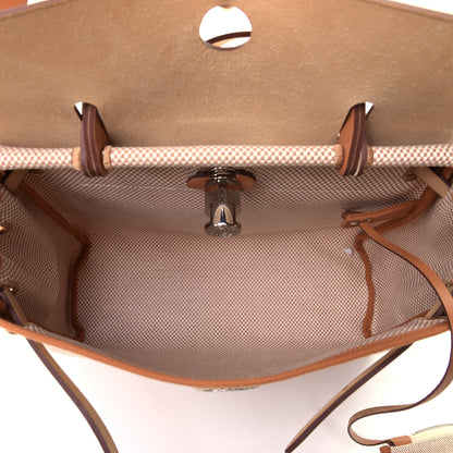 Hermes Vache Hunter Criss Viking Herbag Zip Retourne 31 PM Ecru Beige Naturel 4 of 4