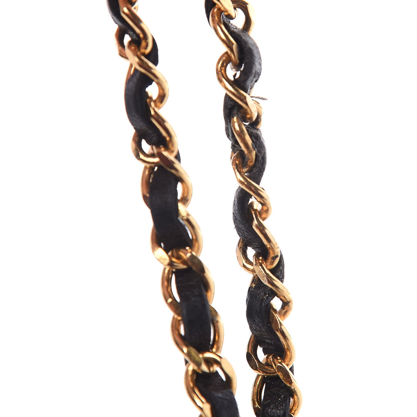 Lambskin Chain CC Medallion Belt Black Gold
