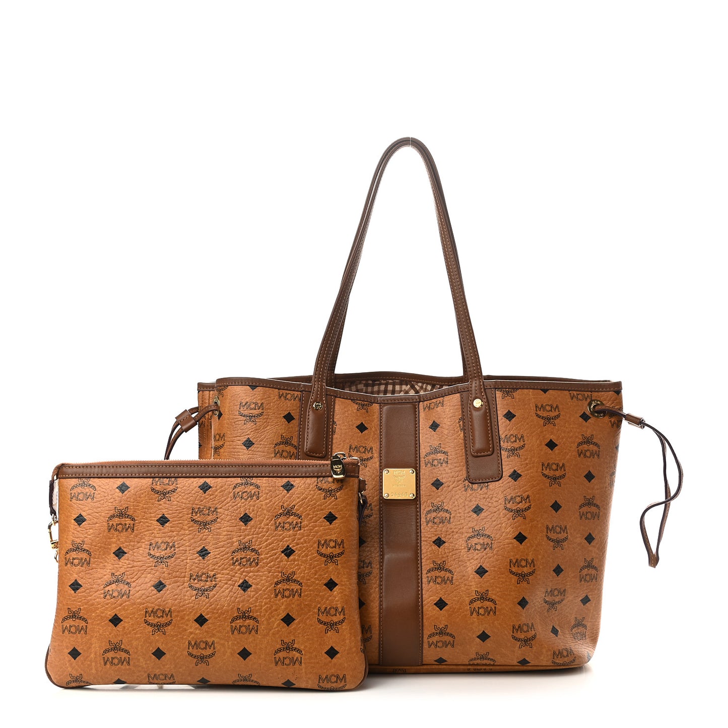 Visetos Medium Liz Reversible Shopper Tote Cognac