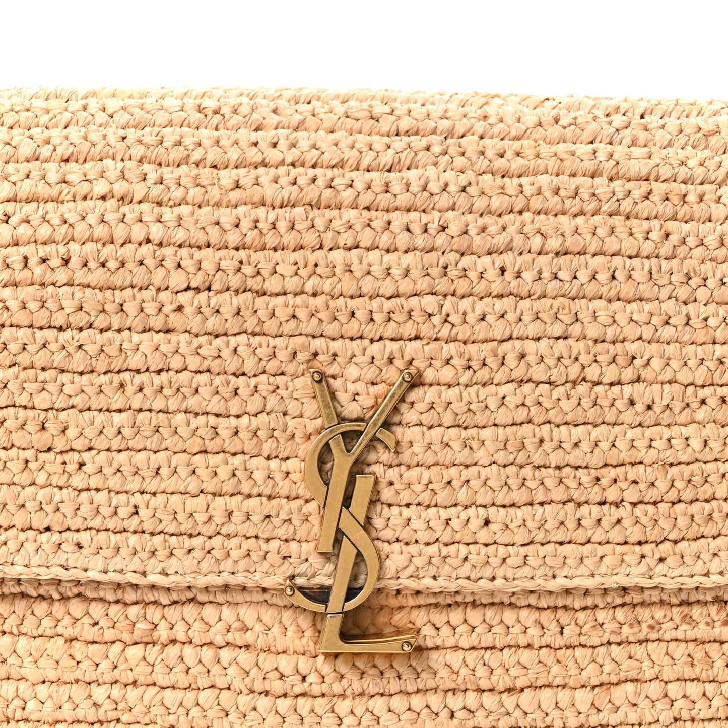 Raffia Calfskin Monogram Medium Niki Chain Satchel Naturale Brick