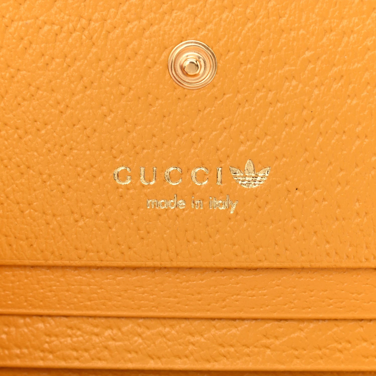 Gucci X ADIDAS Textured Dollar Calfskin Trefoil Horsebit 1955 Card Case Wallet With Strap Crop Black 7 of 11
