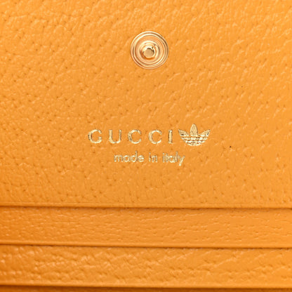 Gucci X ADIDAS Textured Dollar Calfskin Trefoil Horsebit 1955 Card Case Wallet With Strap Crop Black 7 of 11