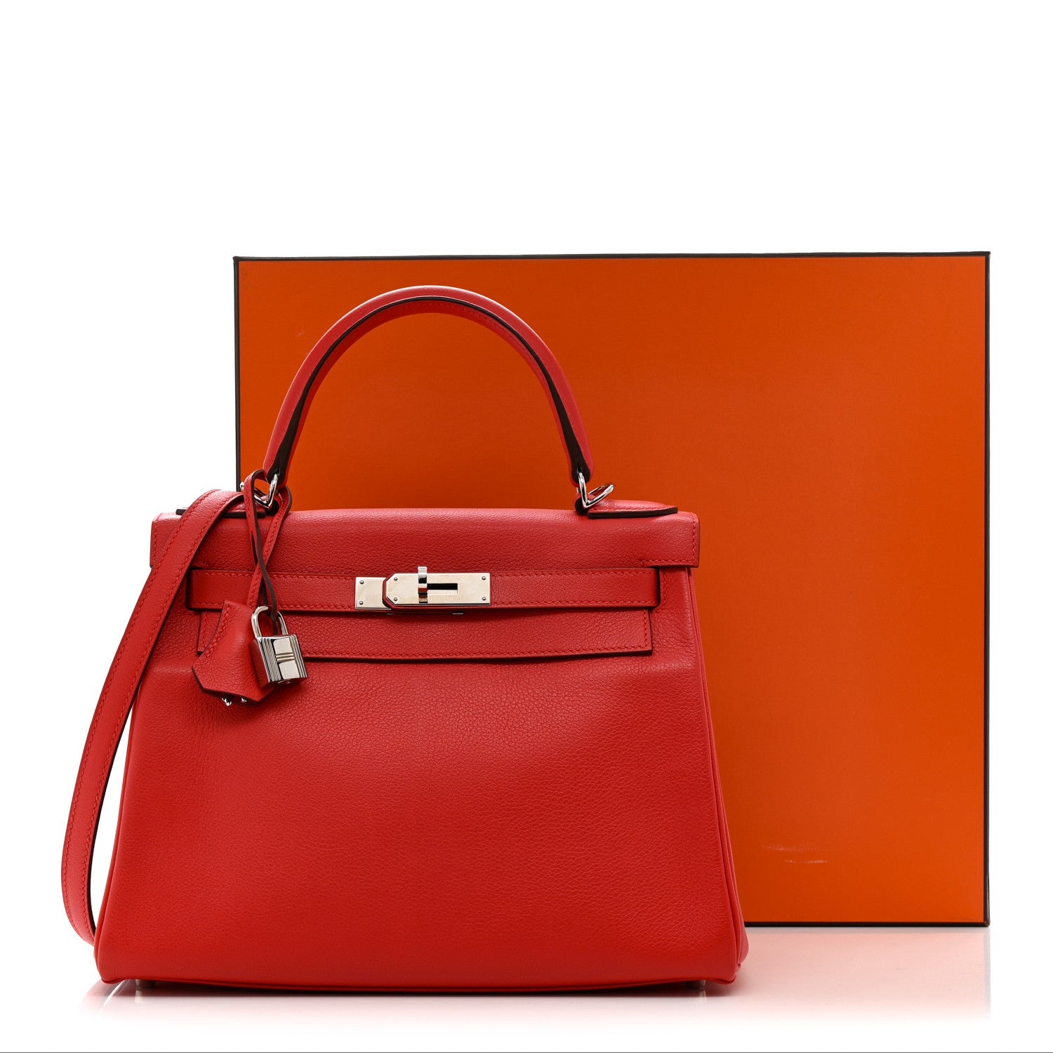 Hermes Evercolor Kelly Retourne 28 Rouge Tomate 18 of 18