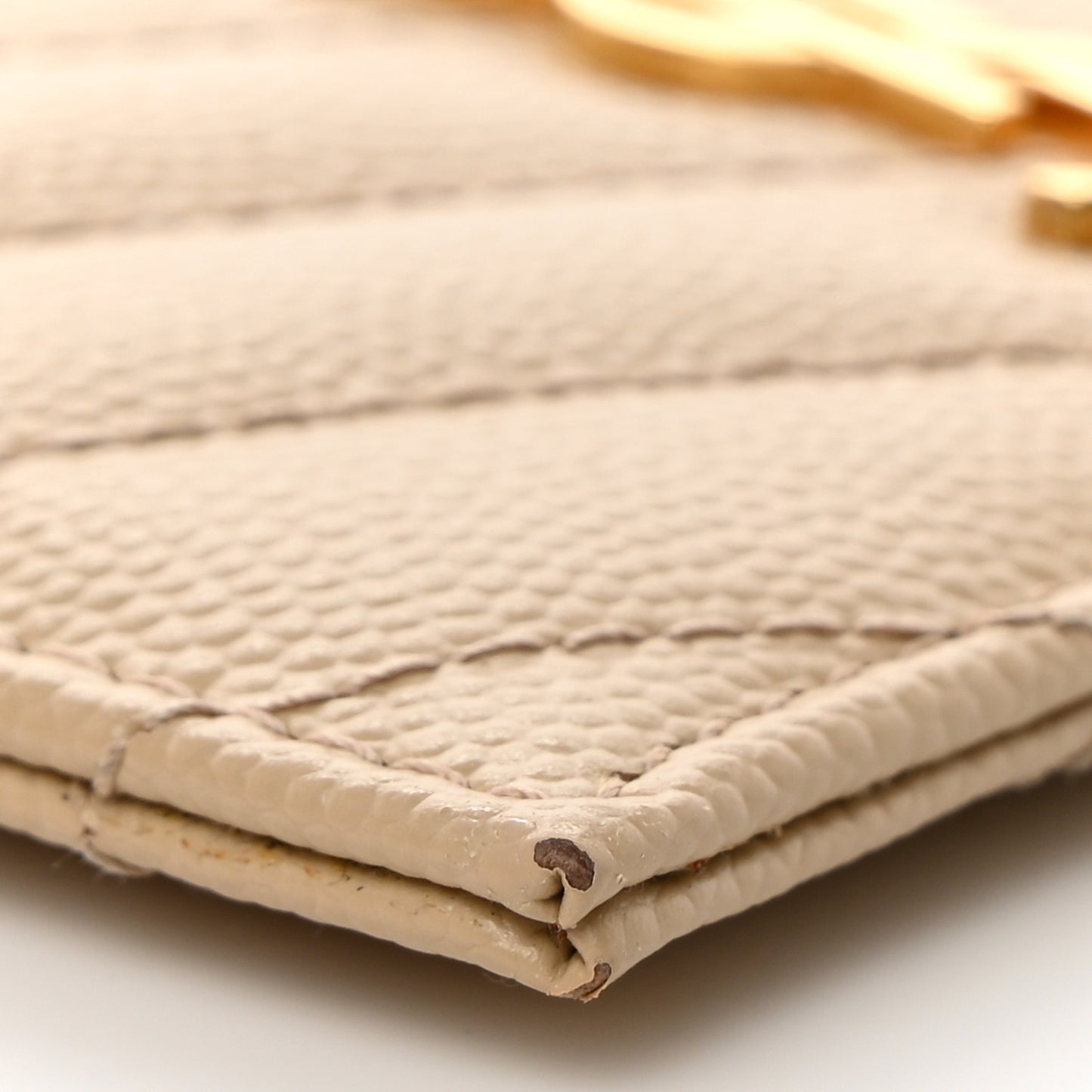 Grain De Poudre Matelasse Chevron Monogram Credit Card Case Nude Powder