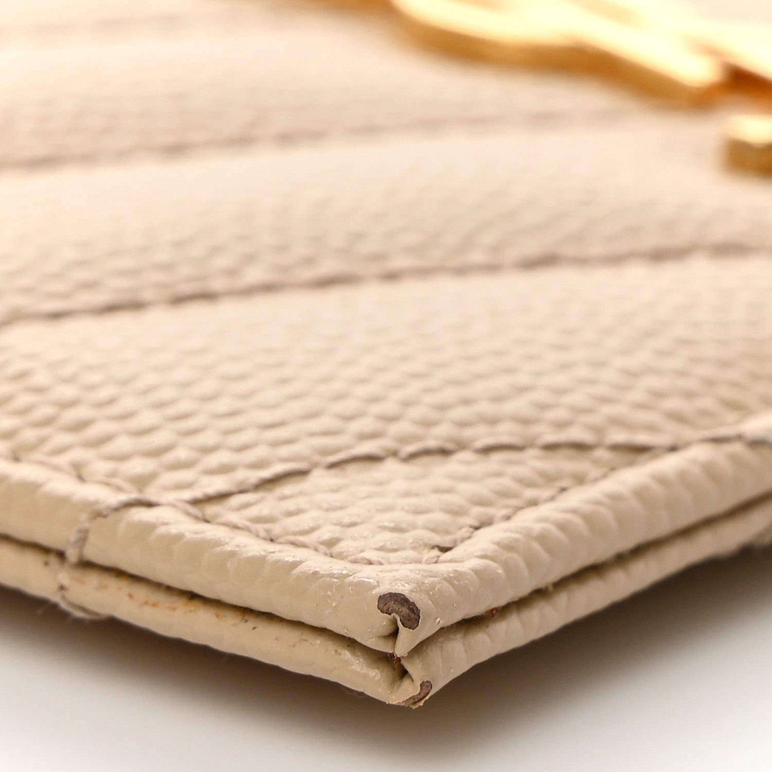 Saint Laurent Grain De Poudre Matelasse Chevron Monogram Credit Card Case Nude Powder 8 of 10