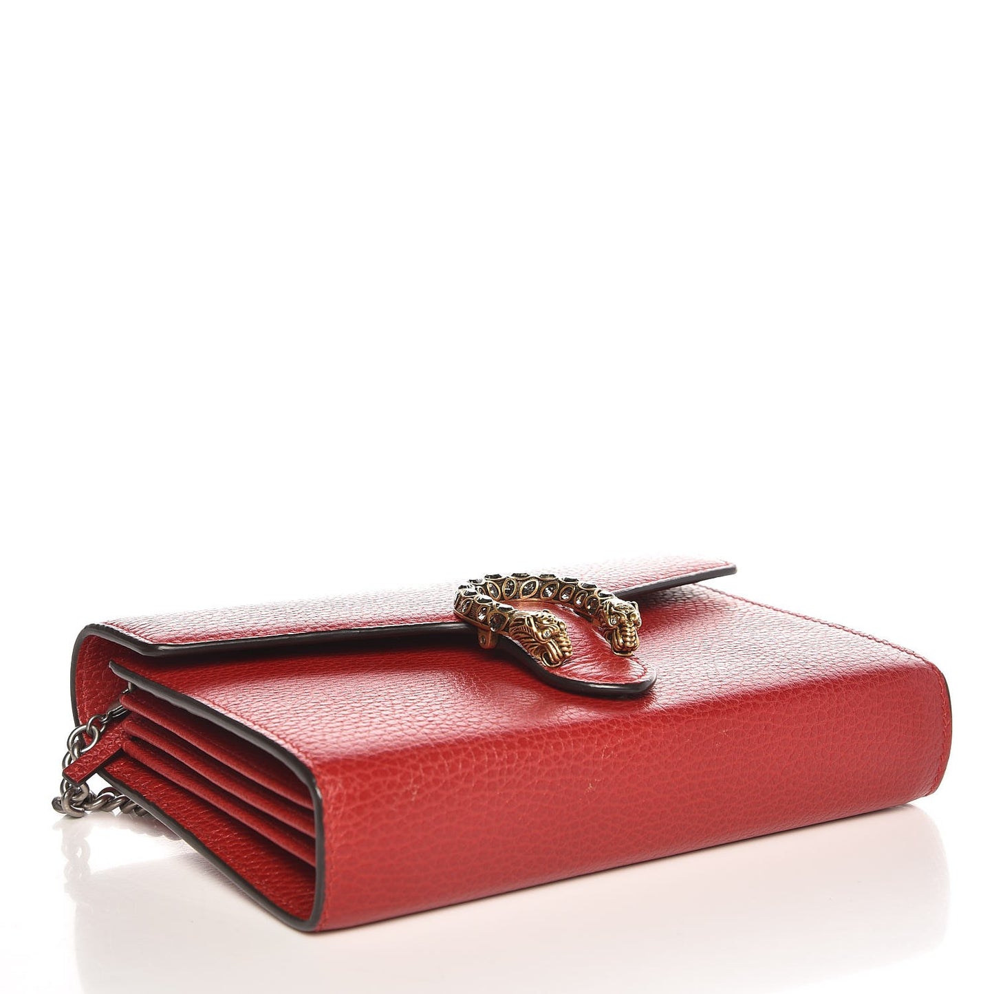 Calfskin Mini Dionysus Chain Wallet Hibiscus Red