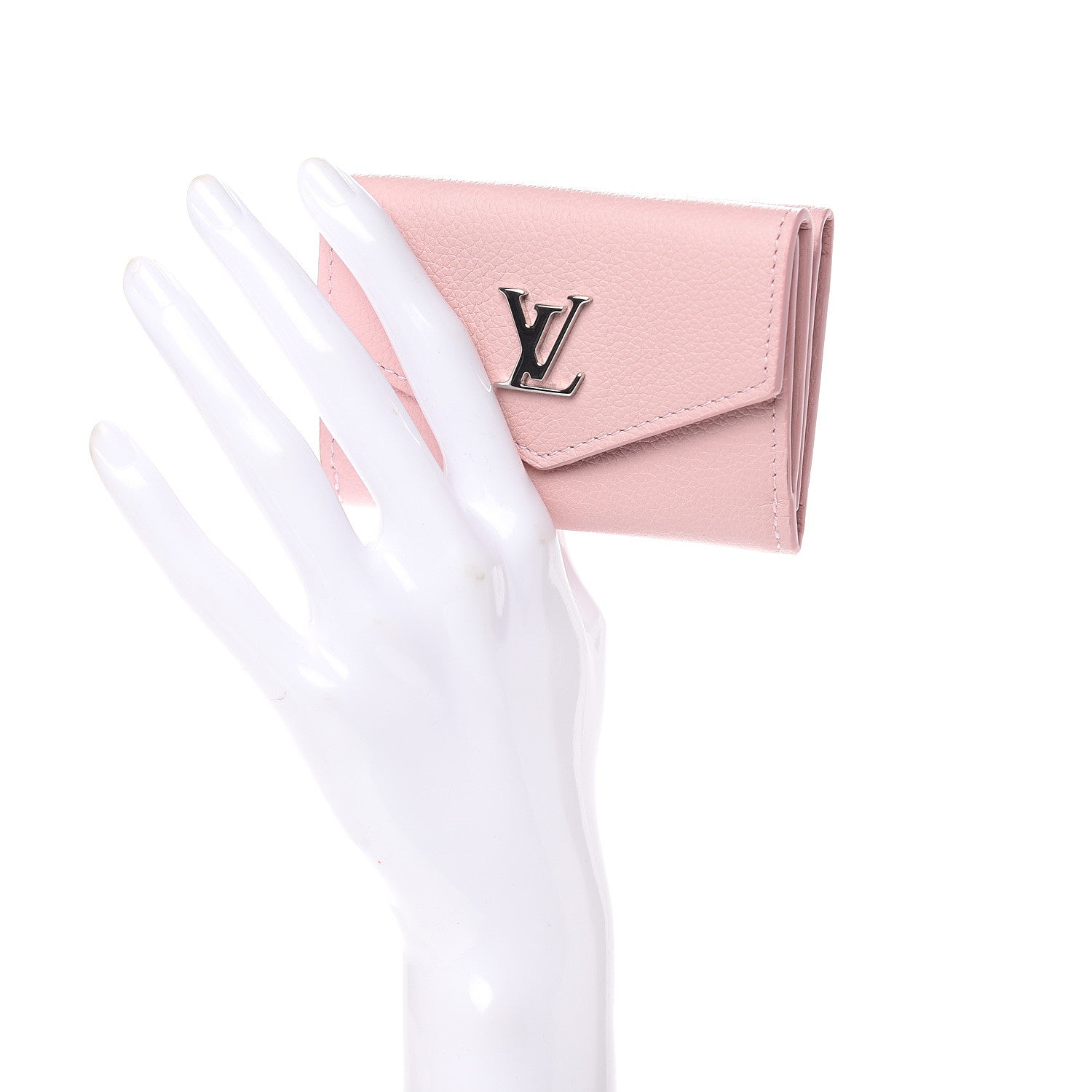 Louis Vuitton Calfskin Lockmini Wallet Rose Ballerine 2 of 7