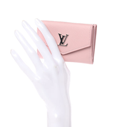 Louis Vuitton Calfskin Lockmini Wallet Rose Ballerine 2 of 7
