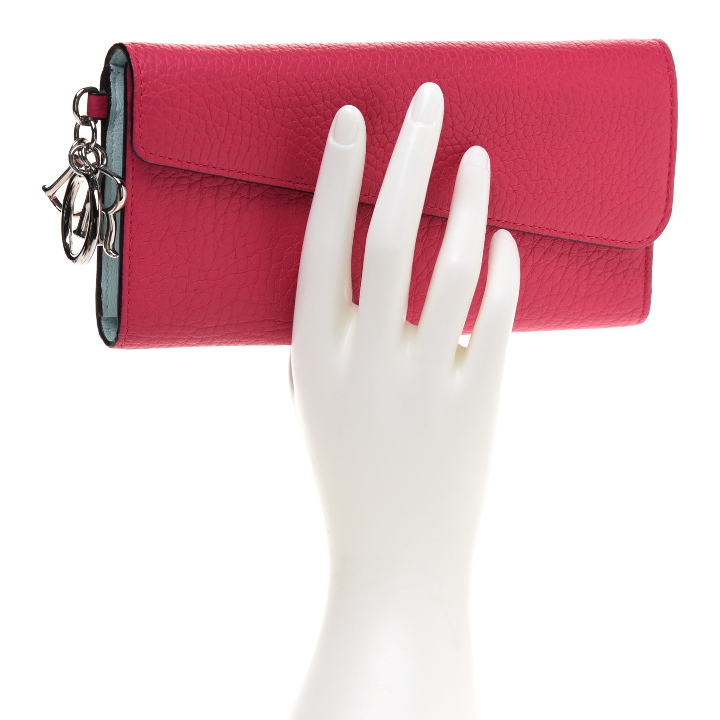 Bullcalf Diorissimo Long Wallet Fuchsia Sky Blue