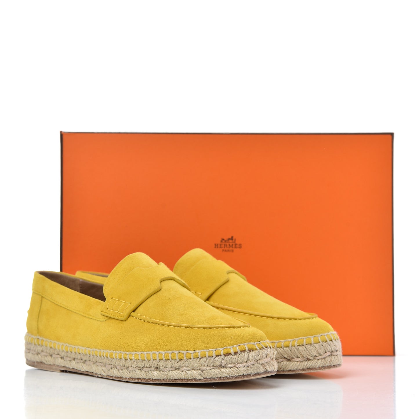 Suede Goatskin Womens Trip Espadrilles 38 Jaune Citron