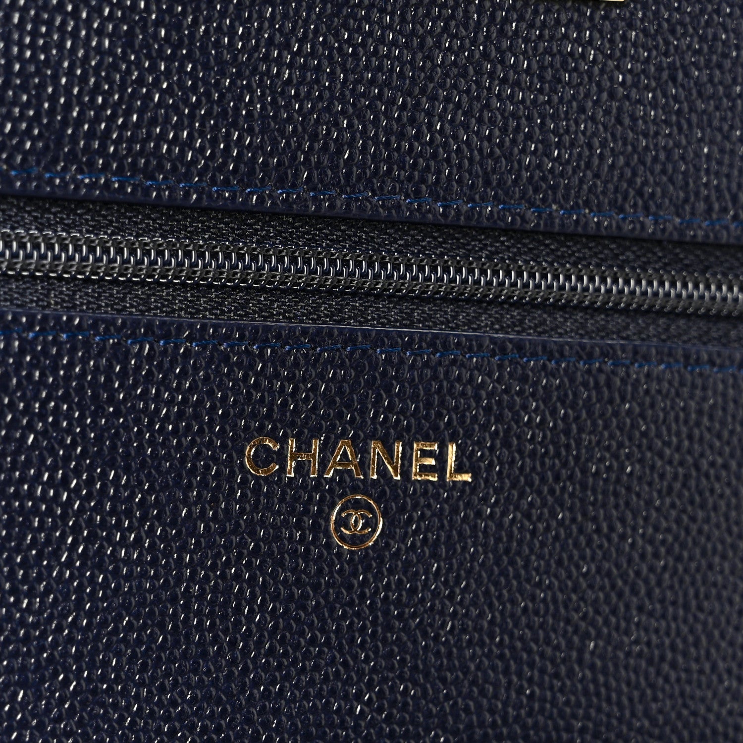 Chanel Caviar Quilted Golden Class Wallet On Chain WOC Navy 6 of 11