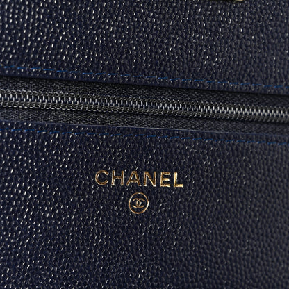 Chanel Caviar Quilted Golden Class Wallet On Chain WOC Navy 6 of 11