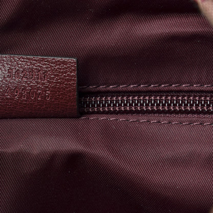 Gucci GG Monogram Script Logo Large Double Pocket Backpack Sahara Rubino Bordeaux 7 of 10