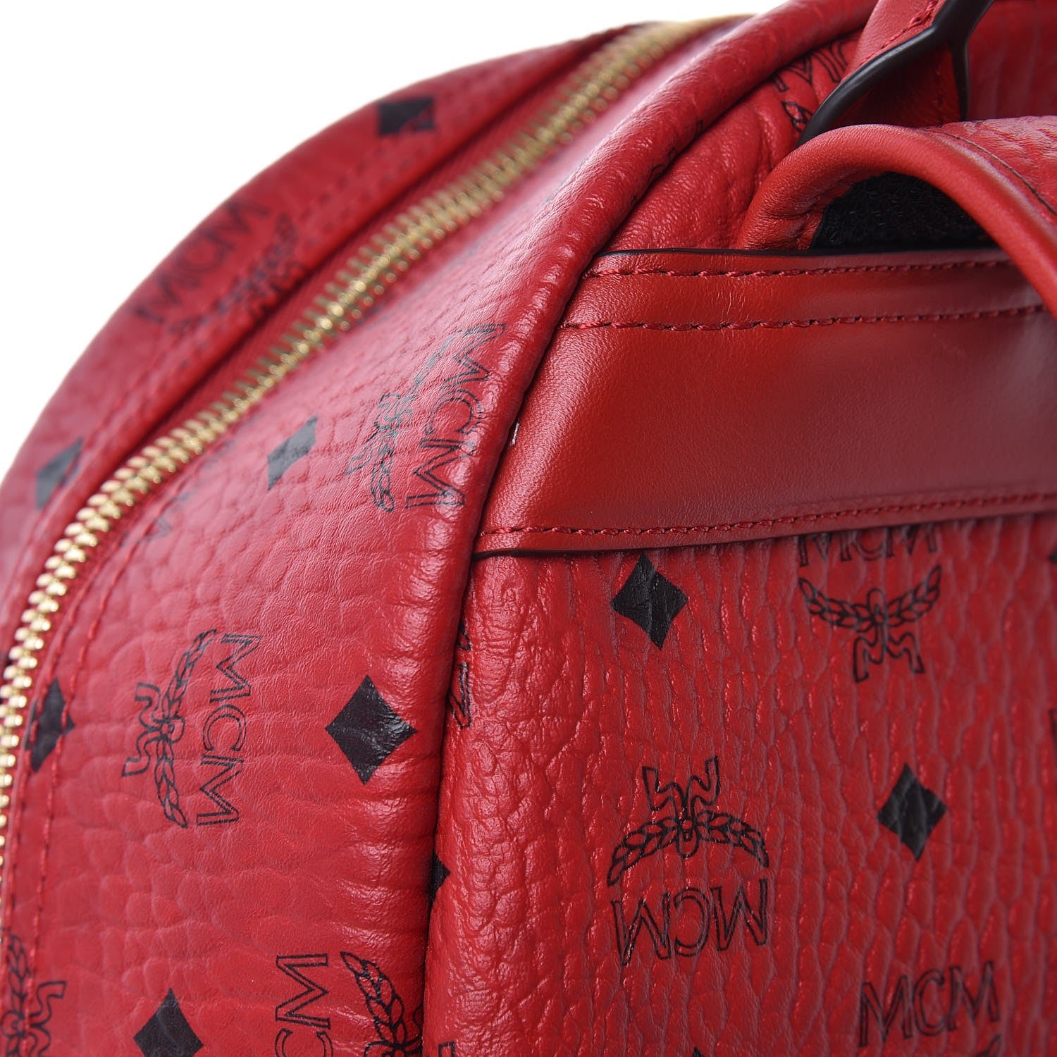 MCM Visetos Small Stark Backpack Ruby Red 8 of 8
