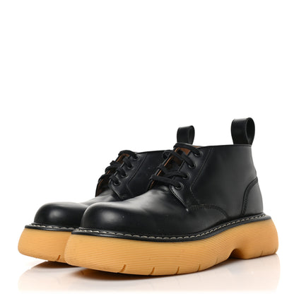 Bottega Veneta Calfskin Mens The Swell Lace Up Ankle Boots 40 Black Natural Rubber 3 of 7