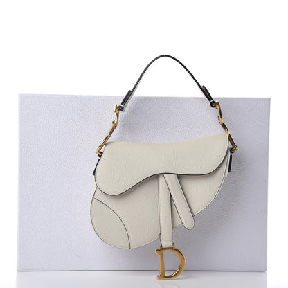 Christian Dior Grained Calfskin Mini Saddle Bag White 13 of 13