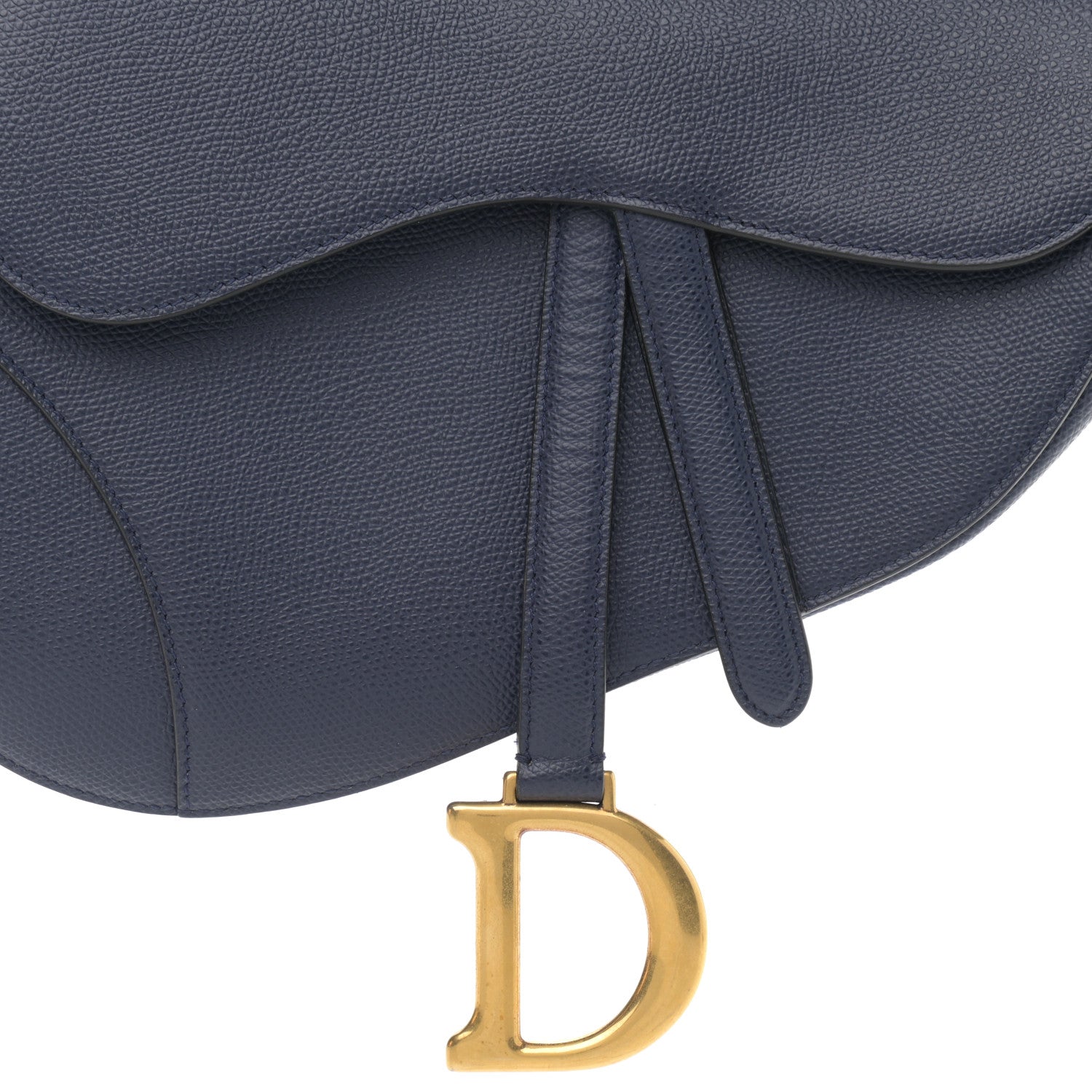 Christian Dior Grained Calfskin Saddle Bag Navy 7 of 9