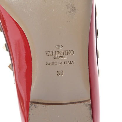 Valentino Garavani Patent Nappa Rockstud Ballerina Flats 38 Rosso Valentino Poudre 6 of 7