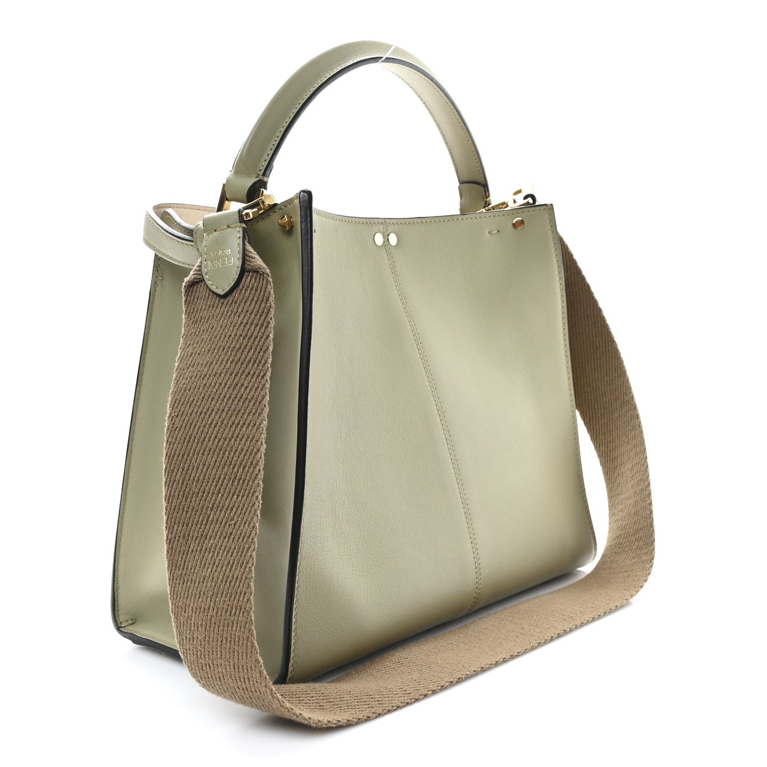 Fendi Vitello Seta Vitello Century Medium Peekaboo X-Lite Mandorlo Blueberry 3 of 13