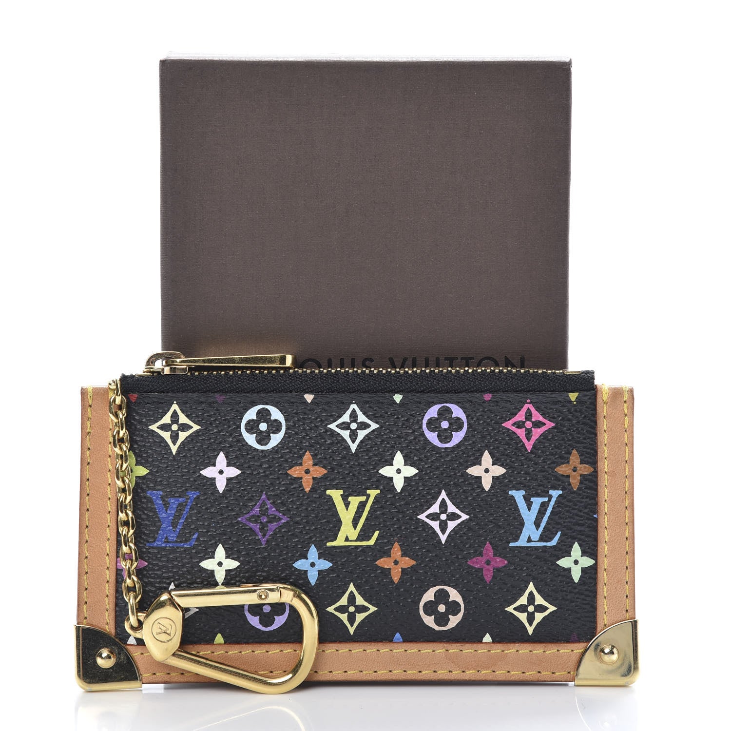 Louis Vuitton Monogram Multicolor Key Pouch Black 9 of 9
