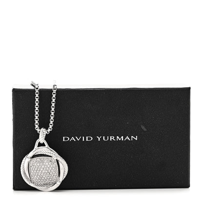 David Yurman Sterling Silver Diamond 32mm Infinity Pendant Necklace 5 of 5