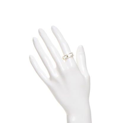 Gucci 18K Yellow Gold 7mm Studded Icon Ring White 52 6 2 of 5