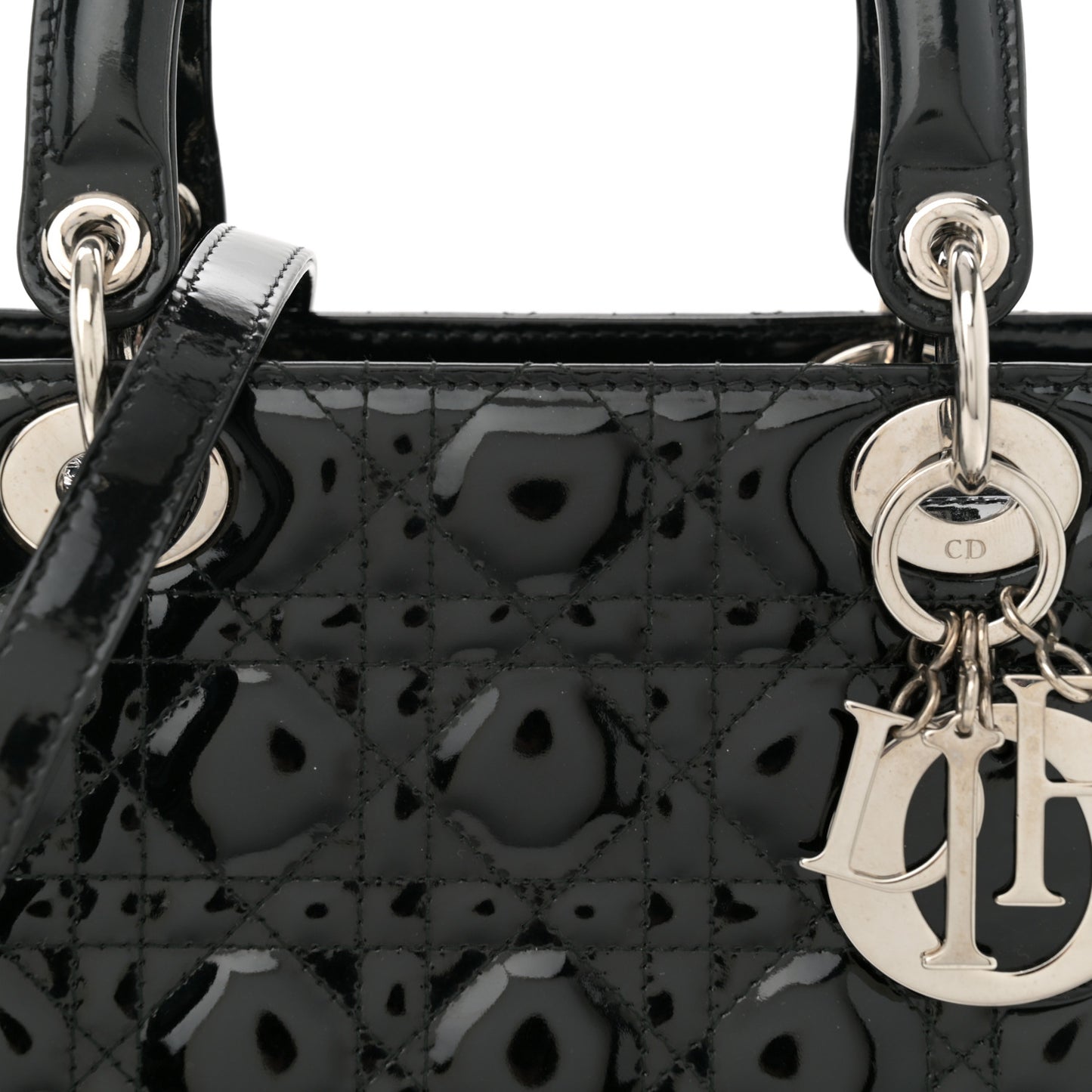 Patent Cannage Medium Lady Dior Black