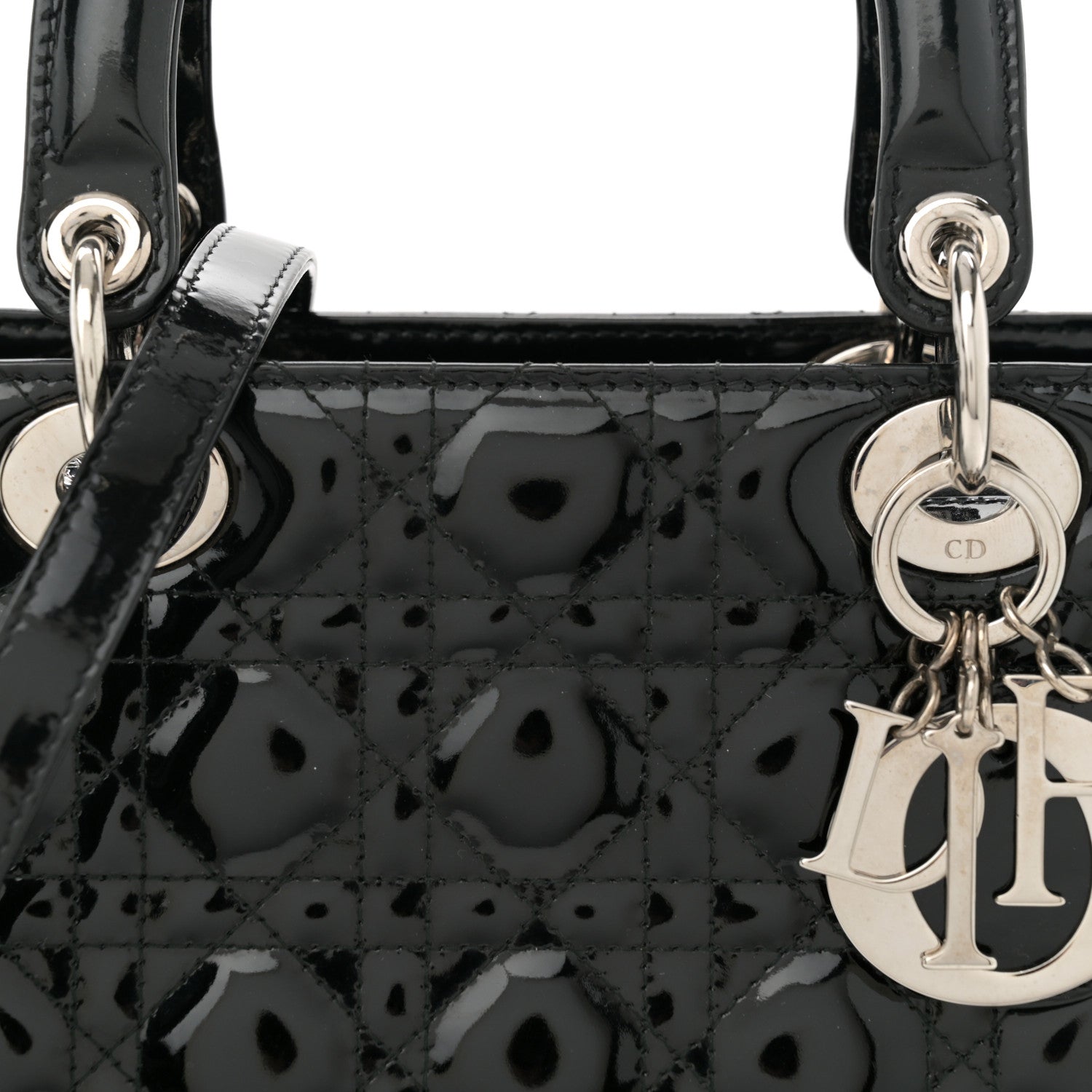 Christian Dior Patent Cannage Medium Lady Dior Black 8 of 11