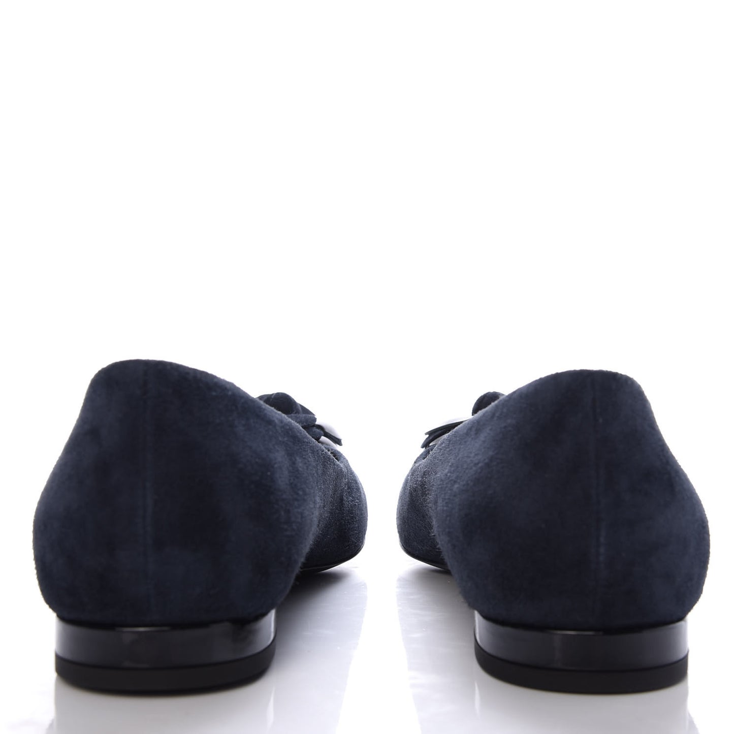 Suede Patent Camellia CC Ballerina Flat 37 Navy Black