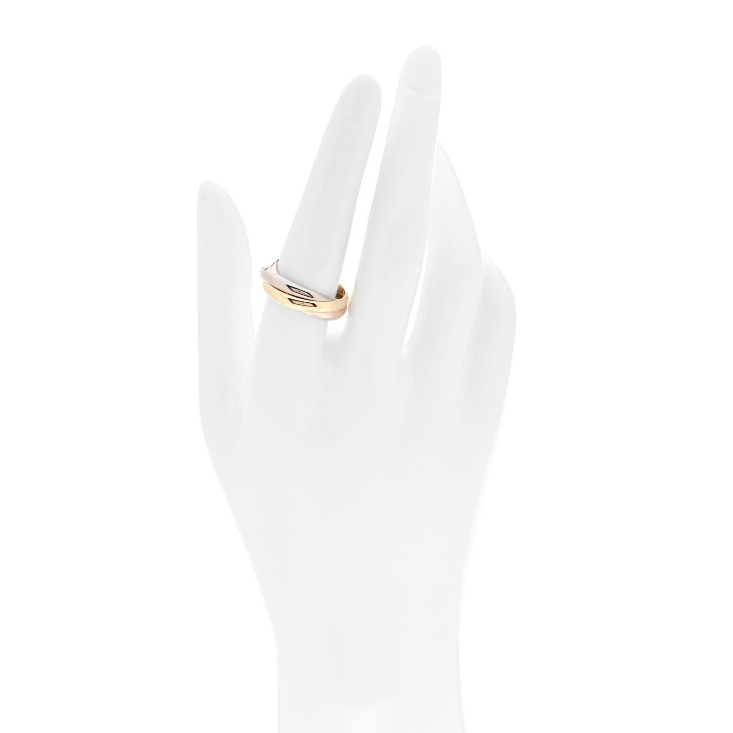 18K Pink Yellow White Gold Small Trinity Ring 55 7.25