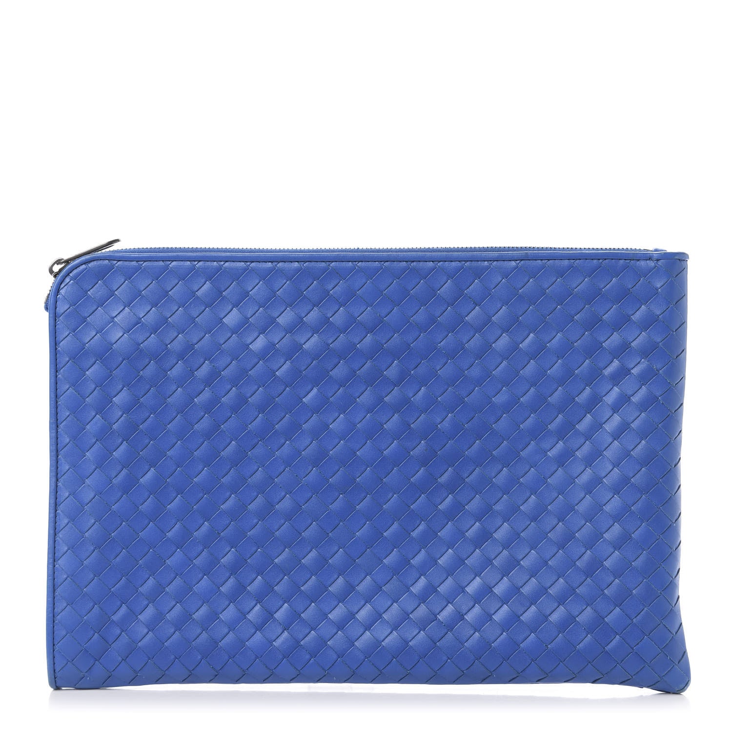 Bottega Veneta Nappa Intrecciato Flat Zip Pouch Blue 1 of 8