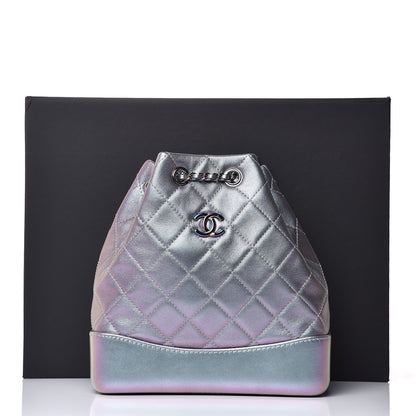 Chanel Iridescent Lambskin Calfskin Small Quilted Gabrielle Backpack Light Purple 8 of 8