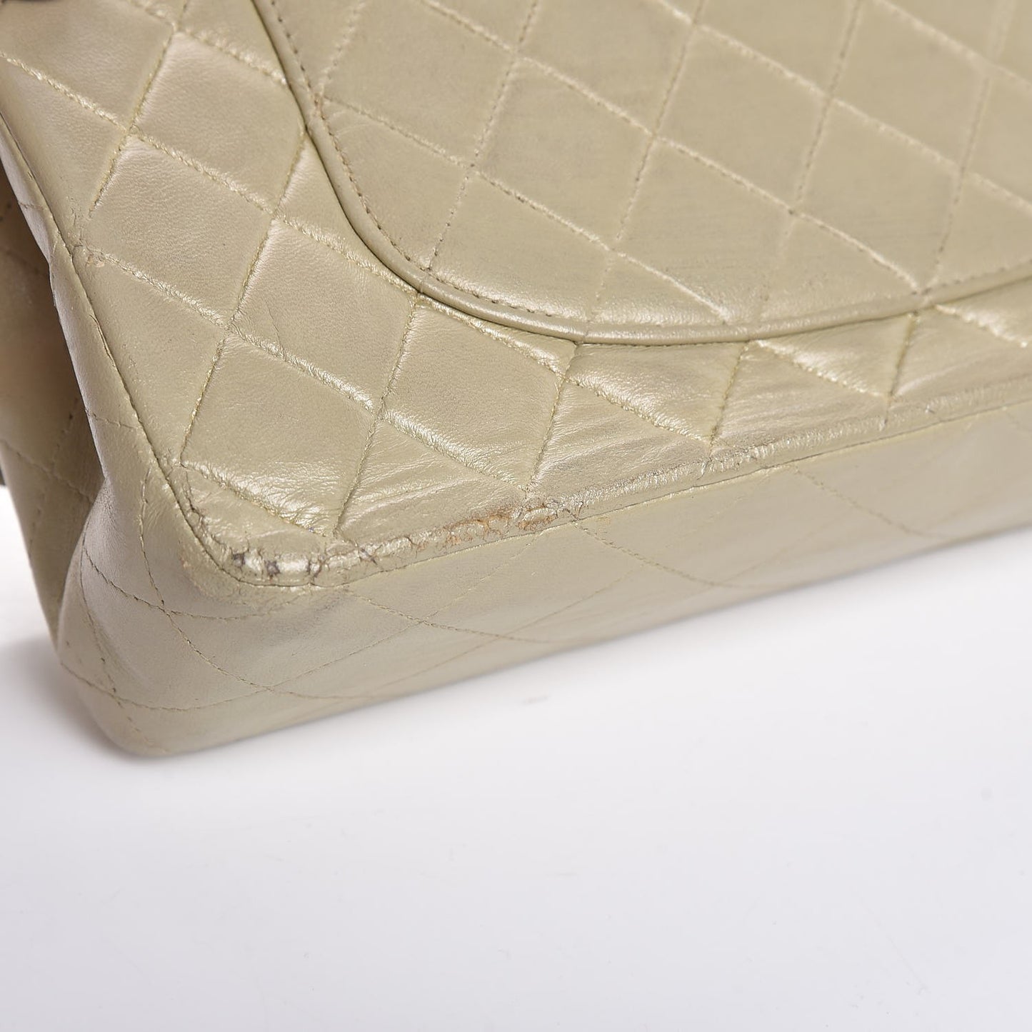 Lambskin Quilted Medium Double Flap Light Gold