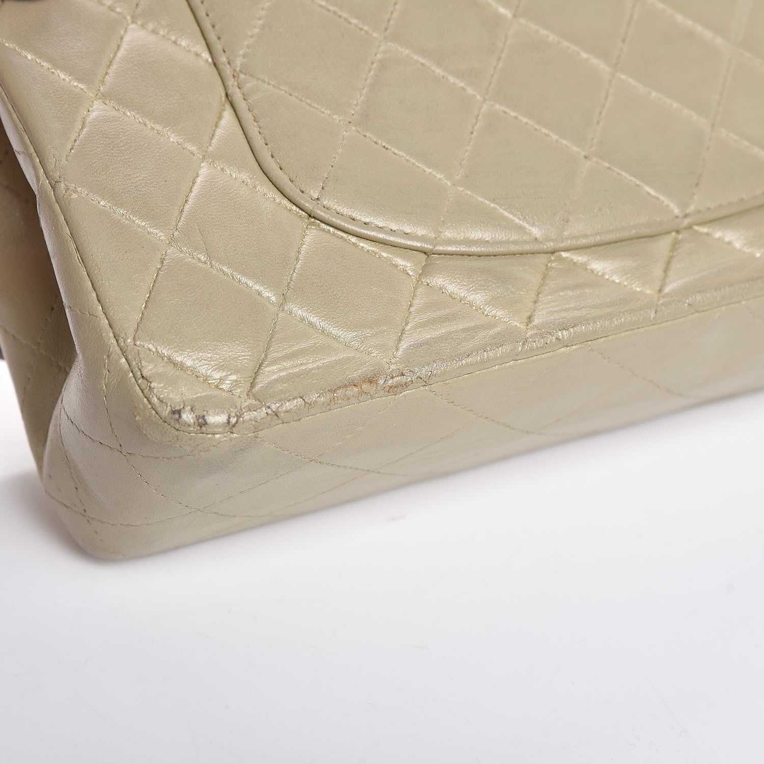 Chanel Lambskin Quilted Medium Double Flap Light Gold 18 of 21