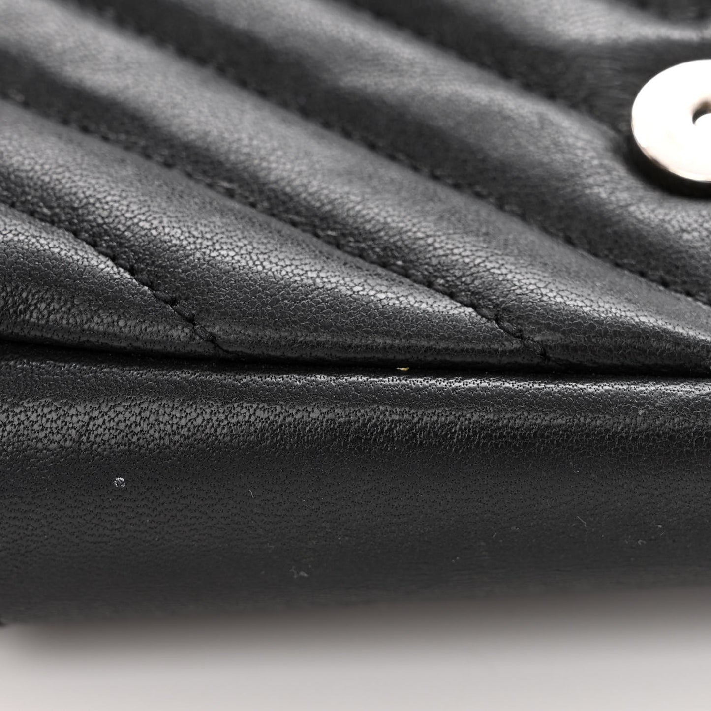 Sheepskin Matelasse Chevron Monogram Classic Baby Chain Bag Black