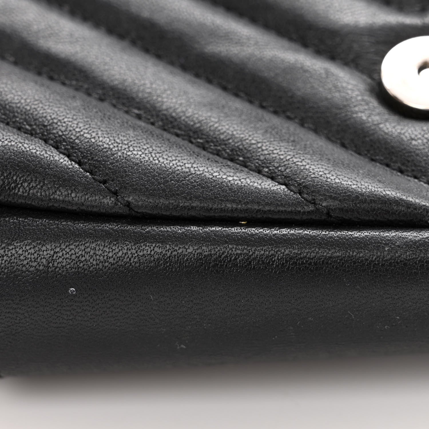 Saint Laurent Sheepskin Matelasse Chevron Monogram Classic Baby Chain Bag Black 10 of 10