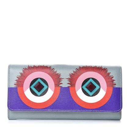 Fendi Vitello Elite Studded Hypnoteyes Continental Wallet Polvere Multicolor 1 of 10