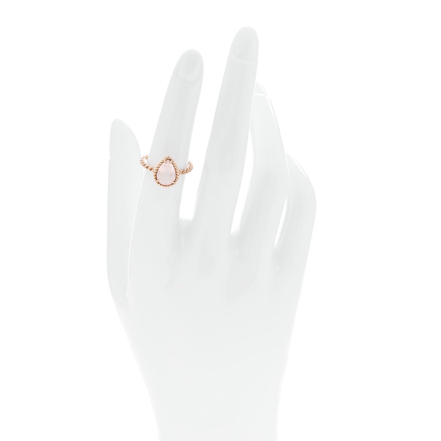 18K Rose Gold Rose Quartz Small Serpent Boheme Ring 52 6