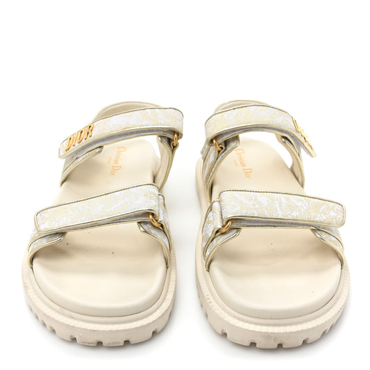 Technical Fabric Jacquard Dioract Sandals 40 White Gold