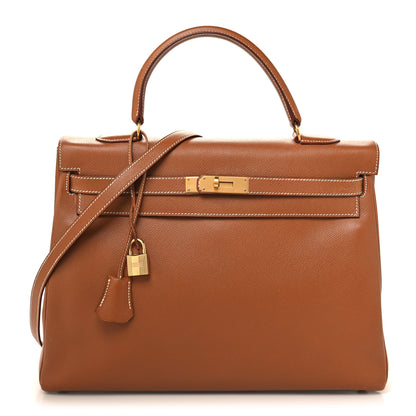 Hermes Courchevel Kelly Retourne 35 Gold 1 of 20