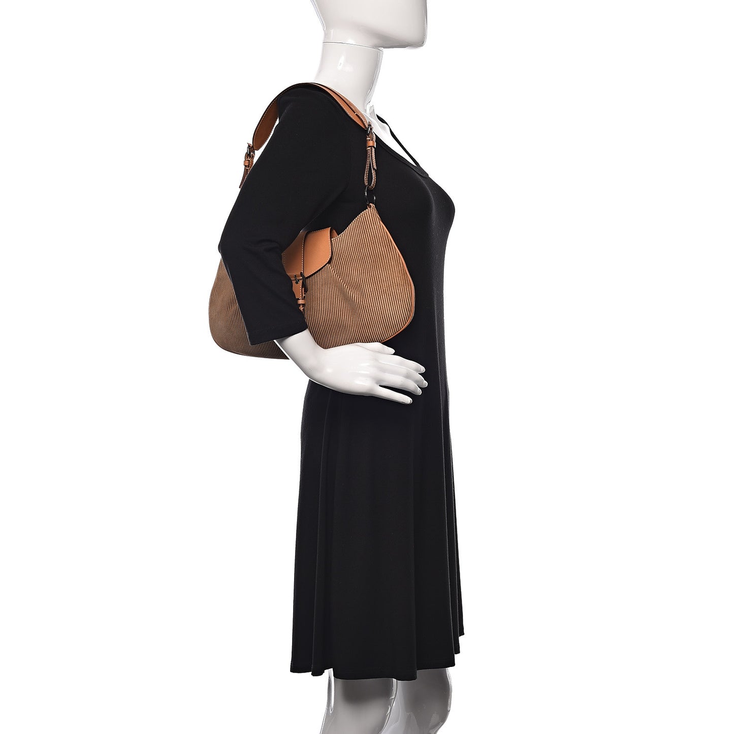 Suede Buckle Hobo Brown