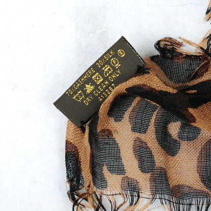 Louis Vuitton Cashmere Silk Leopard Stole Brown 6 of 9