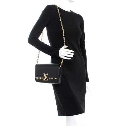 Louis Vuitton Calfskin Pochette Louise GM Black 2 of 7