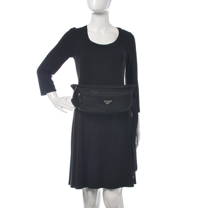 Prada Tessuto Nylon Saffiano Belt Bag Black 2 of 12